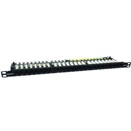 Phasak PU 4811 Patch Panel 24 Puertos Cat.6A Slim 0.5U Negro